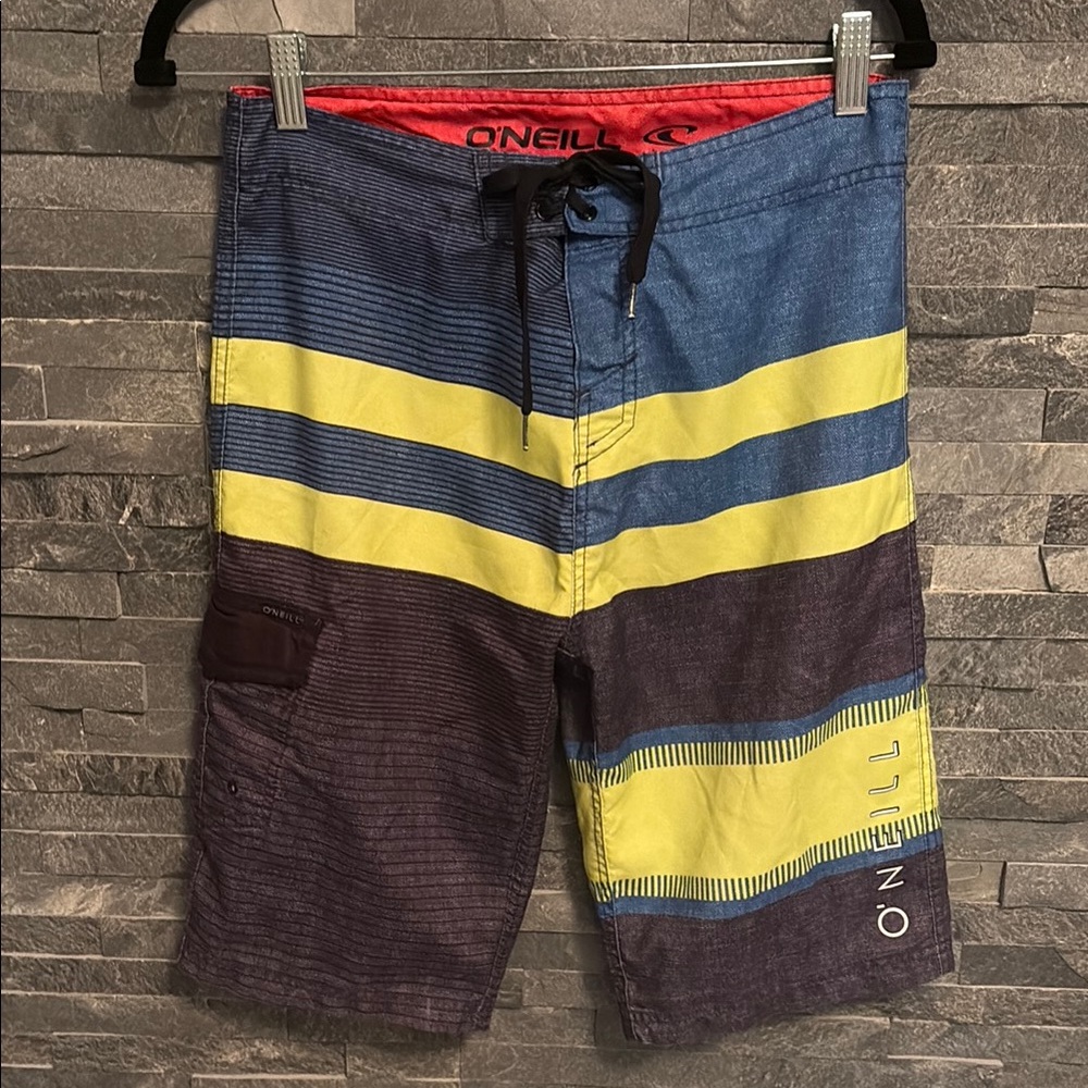O'Neill Bold Blue and Yellow Board Shorts for Swim